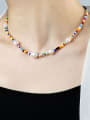 thumb Bohemia  Irregular Freshwater Pearl Multi Color  Miyuki beads  Necklace 1