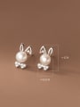 thumb 925 Sterling Silver Cubic Zirconia Rabbit Cute Stud Earring 2