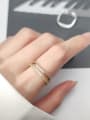 thumb 925 Sterling Silver Rhinestone  Geometric Minimalist Free Size Band Ring 3
