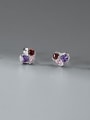 thumb 925 Sterling Silver Cubic Zirconia Heart Dainty Stud Earring 0