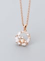 thumb 925 Sterling Silver Cubic Zirconia  Round  Flowers Dainty Pendant  Necklace 0
