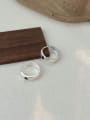 thumb 925 Sterling Silver Heart Vintage Huggie Earring 1