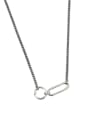 thumb Vintage Sterling Silver With Antique Silver Plated Simplistic Geometric Necklaces 4