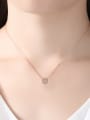 thumb 925 sterling silver simple fashion cubic zirconia Round Pendant Necklace 1