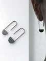 thumb 925 Sterling Silver Geometric Minimalist Glossy Stud Earring 2