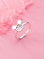 thumb 925 Sterling Silver Minimalist Hollow Mouse  Free Size Ring 0