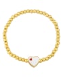 thumb Brass Enamel Heart Minimalist Beaded Bracelet 0