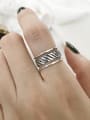 thumb 925 Sterling Silver Geometric Twisted Artisan Band Ring 1