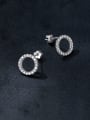 thumb 925 Sterling Silver Moissanite Geometric Minimalist Stud Earring 3