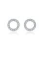 thumb 925 Sterling Silver Cubic Zirconia Round Minimalist Stud Earring 0