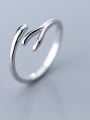 thumb 925 Sterling Silver Irregular Minimalist Free Size Band Ring 1