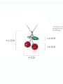 thumb 925 Sterling Silver Rhinestone Friut Cute Cherry  Pendant Necklace 3