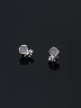 thumb 925 Sterling Silver Glass Stone Irregular Minimalist Stud Earring 0