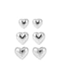 thumb 925 Sterling Silver Smooth Heart Minimalist Stud Earring 0