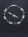 thumb Brass Cubic Zirconia Flower Luxury Bracelet 3