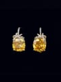 thumb Brass Cubic Zirconia Geometric Luxury Stud Earring 2