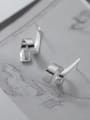 thumb 925 Sterling Silver Irregular Line Minimalist Stud Earring 2