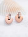 thumb Stainless steel Rhinestone Heart Minimalist Stud Earring 2