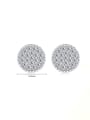 thumb 925 Sterling Silver Cubic Zirconia Round Classic Stud Earring 2