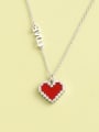 thumb 925 Sterling Silver Acrylic Heart Minimalist Long Strand Necklace 0