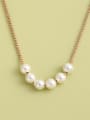thumb 925 Sterling Silver Imitation Pearl White Minimalist Long Strand Necklace 0