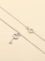 thumb 925 Sterling Silver Cubic Zirconia White Key Minimalist Link Necklace 2