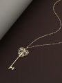 thumb Brass Key Minimalist Long Strand Necklace 1