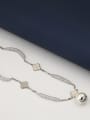 thumb Brass Imitation Pearl White Flower Minimalist Long Strand Necklace 2