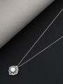 thumb Brass Imitation Pearl White Geometric Minimalist Long Strand Necklace 1