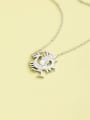 thumb 925 Sterling Silver Cubic Zirconia White Dragon Minimalist Long Strand Necklace 1
