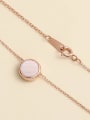 thumb 925 Sterling Silver Shell White Round Minimalist Necklace 2