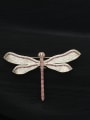 thumb Brass Cubic Zirconia White Dragonfly Brooch 0