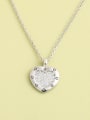thumb 925 Sterling Silver Cubic Zirconia White Heart Minimalist Long Strand Necklace 1
