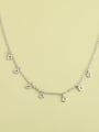 thumb 925 Sterling Silver White Letter Minimalist Long Strand Necklace 0