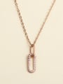 thumb 925 Sterling Silver Cubic Zirconia Pink Round Minimalist Necklace 0