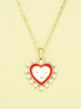thumb 925 Sterling Silver Imitation Pearl White Enamel Heart Necklace 0