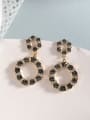 thumb Brass Cubic Zirconia White Round Trend Drop Earring 1