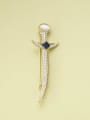 thumb Brass Cubic Zirconia Blue Pins & Brooches 1