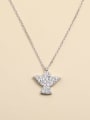 thumb 925 Sterling Silver Cubic Zirconia White Bird Minimalist Link Necklace 0