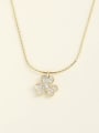 thumb 925 Sterling Silver Cubic Zirconia White Flower Minimalist Choker Necklace 0