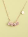 thumb 925 Sterling Silver Cubic Zirconia Pink Letter Minimalist Long Strand Necklace 0