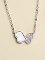 thumb 925 Sterling Silver Cubic Zirconia White Butterfly Minimalist Necklace 0