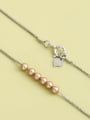 thumb 925 Sterling Silver Imitation Pearl Brown Round Minimalist Long Strand Necklace 1