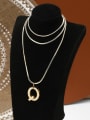 thumb Brass Letter Minimalist Long Strand Necklace 0