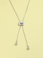 thumb 925 Sterling Silver Cubic Zirconia White Bird Minimalist Long Strand Necklace 0
