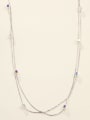 thumb 925 Sterling Silver austrian Crystal Square Minimalist Long Strand Necklace 1