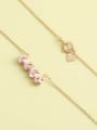 thumb 925 Sterling Silver Cubic Zirconia Pink Letter Minimalist Long Strand Necklace 1