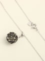 thumb 925 Sterling Silver Crystal Black Geometric Minimalist Long Strand Necklace 1