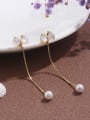 thumb Brass Shell  Fashion tassel  bow shaped inlaid Fritillaria Earrings 0