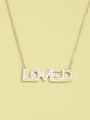 thumb 925 Sterling Silver Cubic Zirconia White Letter Minimalist Necklace 0